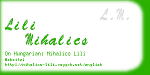 lili mihalics business card